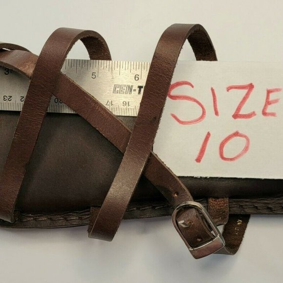 NEW JESUS - 02 SANDALS NO HEEL STRAP UNISEX HANDMADE LEATHER BLACK NEW - Picture 7 of 8